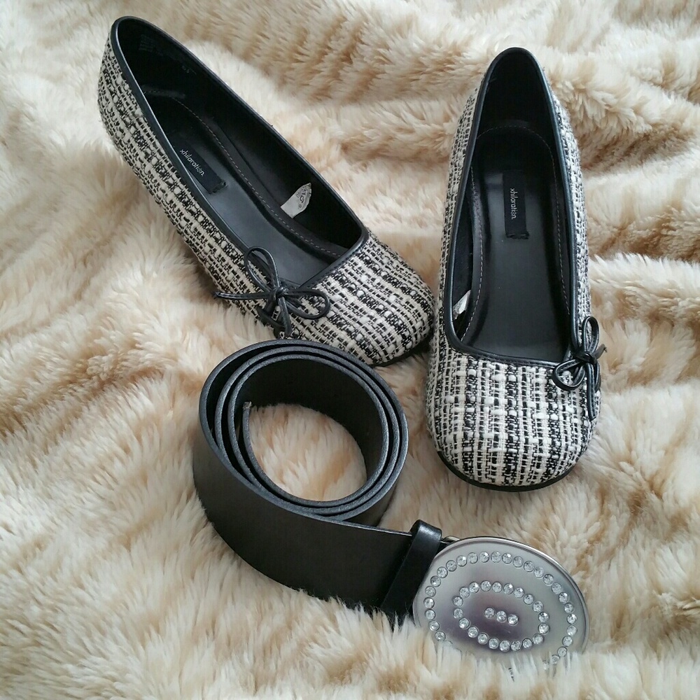 Old Navy Black Belt with Rhinstone Buckle